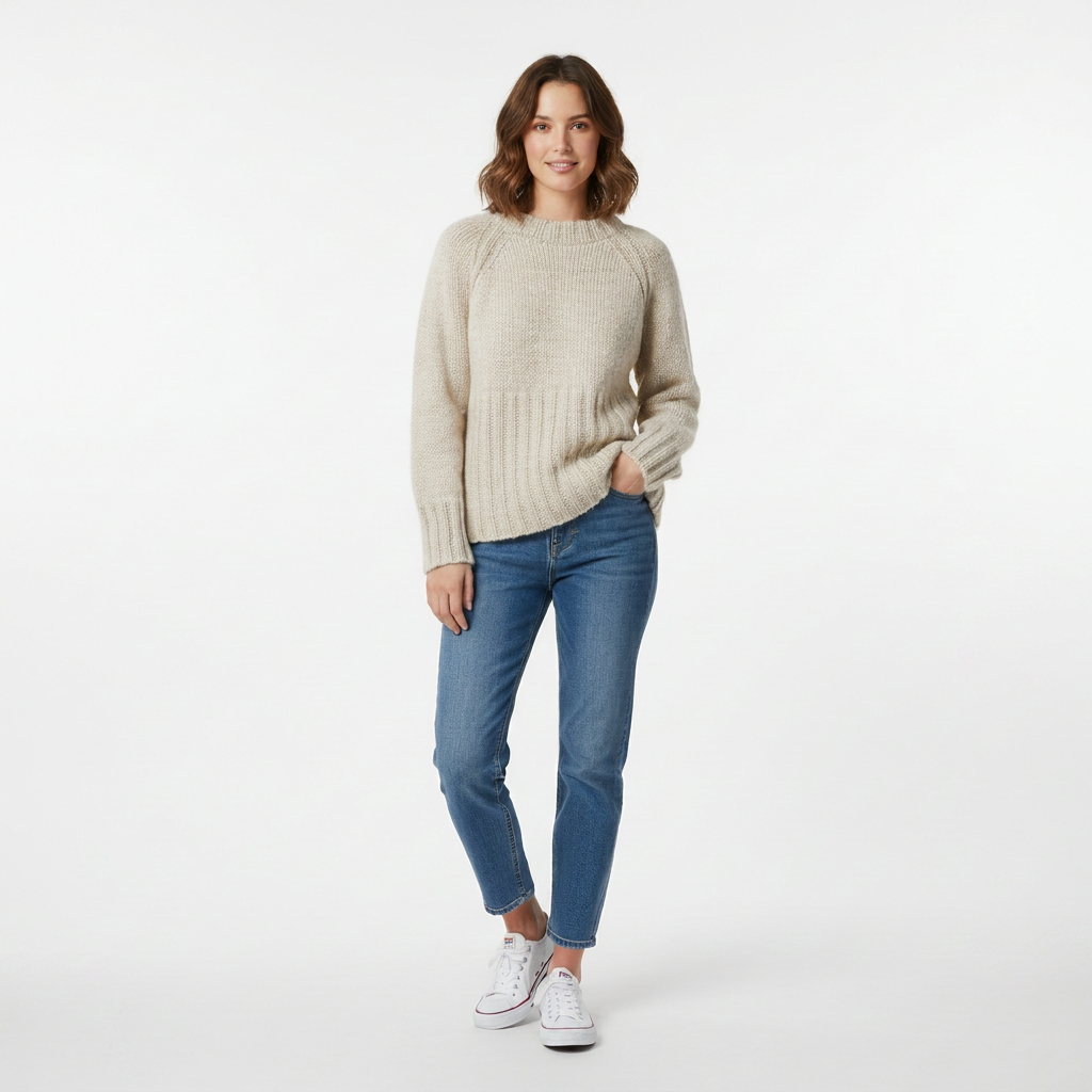 Pullover da Donna in Maglia Spessa – Girocollo e Vestibilità Morbida