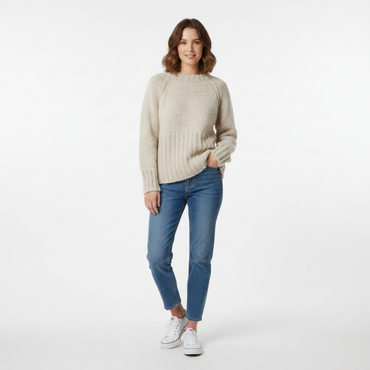 Pullover da Donna in Maglia Spessa – Girocollo e Vestibilità Morbida