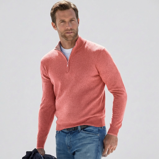 Pullover da Uomo con Scollo a V e Zip - Ideale per la Primavera