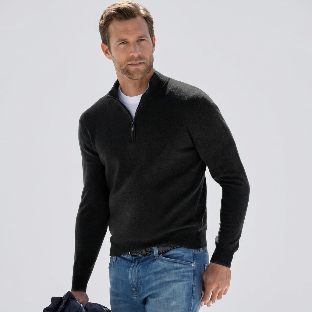 Pullover da Uomo con Scollo a V e Zip - Ideale per la Primavera