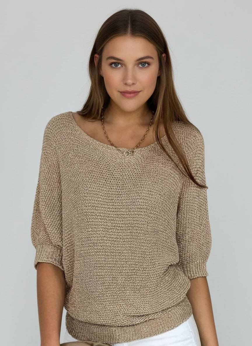 Pullover in maglia a maniche corte da donna