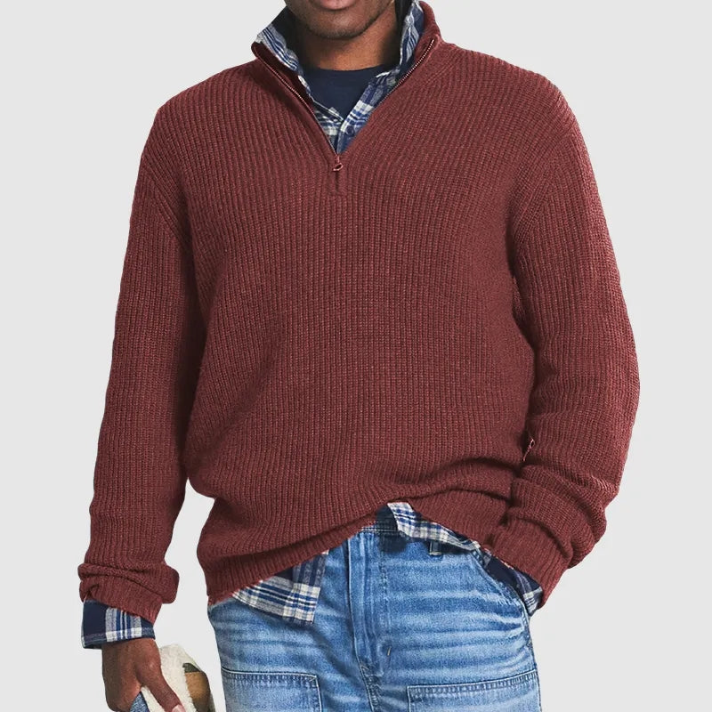 Pullover in Maglia da Uomo a Maniche Lunghe, Morbidissimo, Caldo ed Elegante