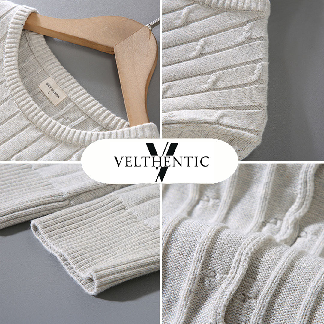 Pullover in maglia di cotone a maniche lunghe