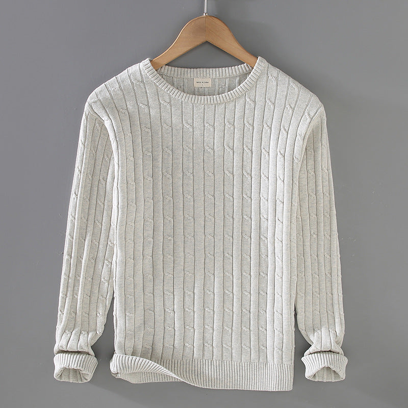Pullover in maglia di cotone a maniche lunghe