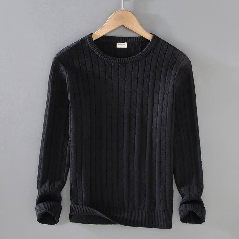 Pullover in maglia di cotone a maniche lunghe