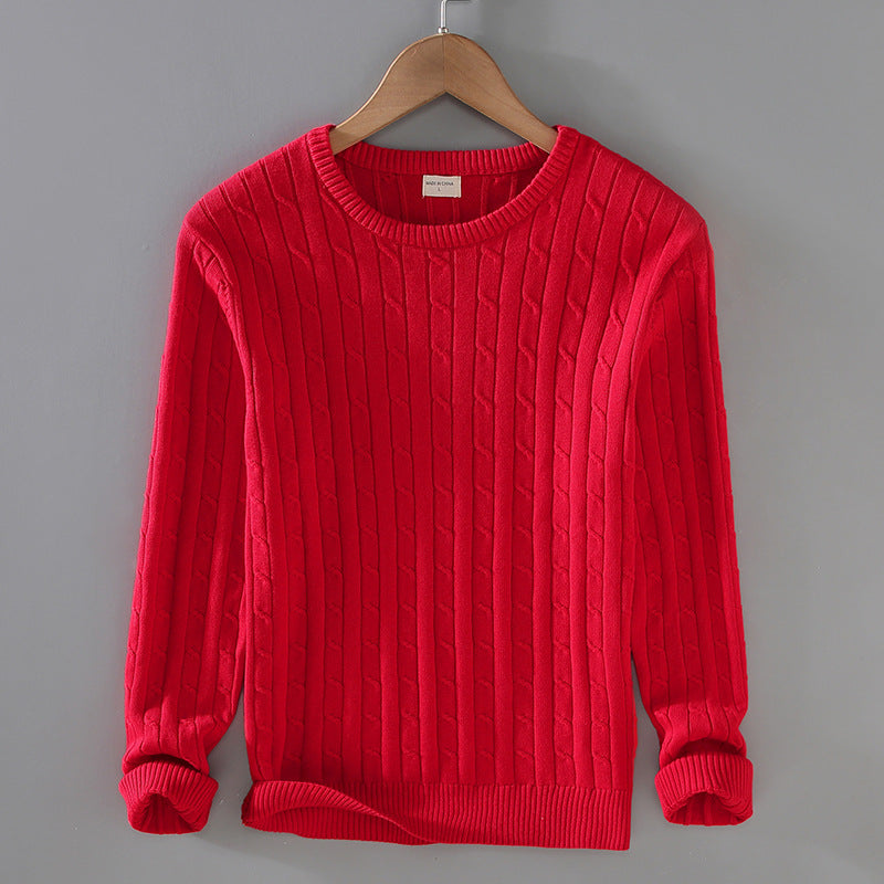 Pullover in maglia di cotone a maniche lunghe