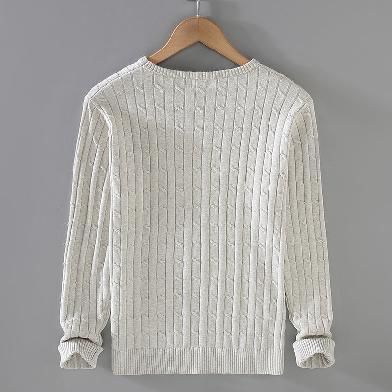 Pullover in maglia di cotone a maniche lunghe