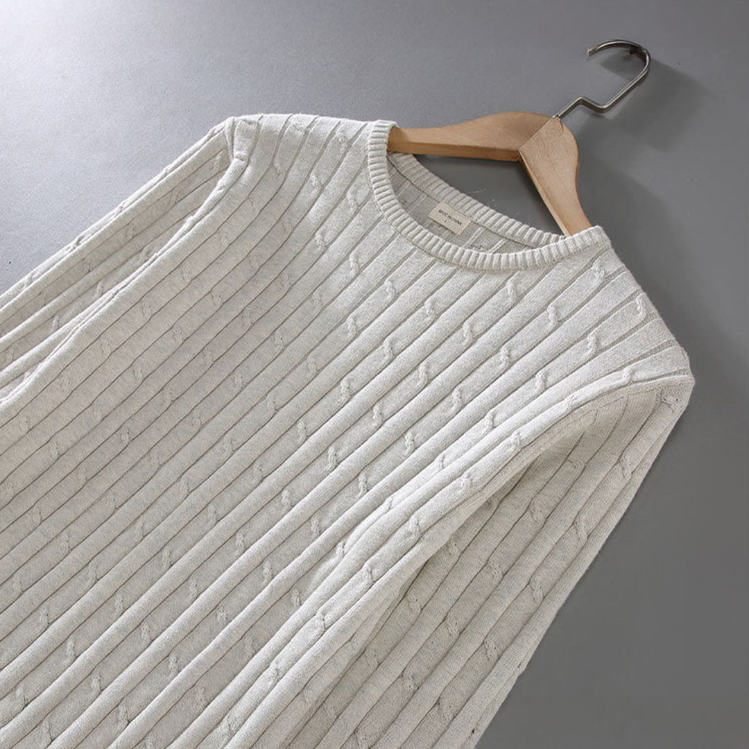 Pullover in maglia di cotone a maniche lunghe