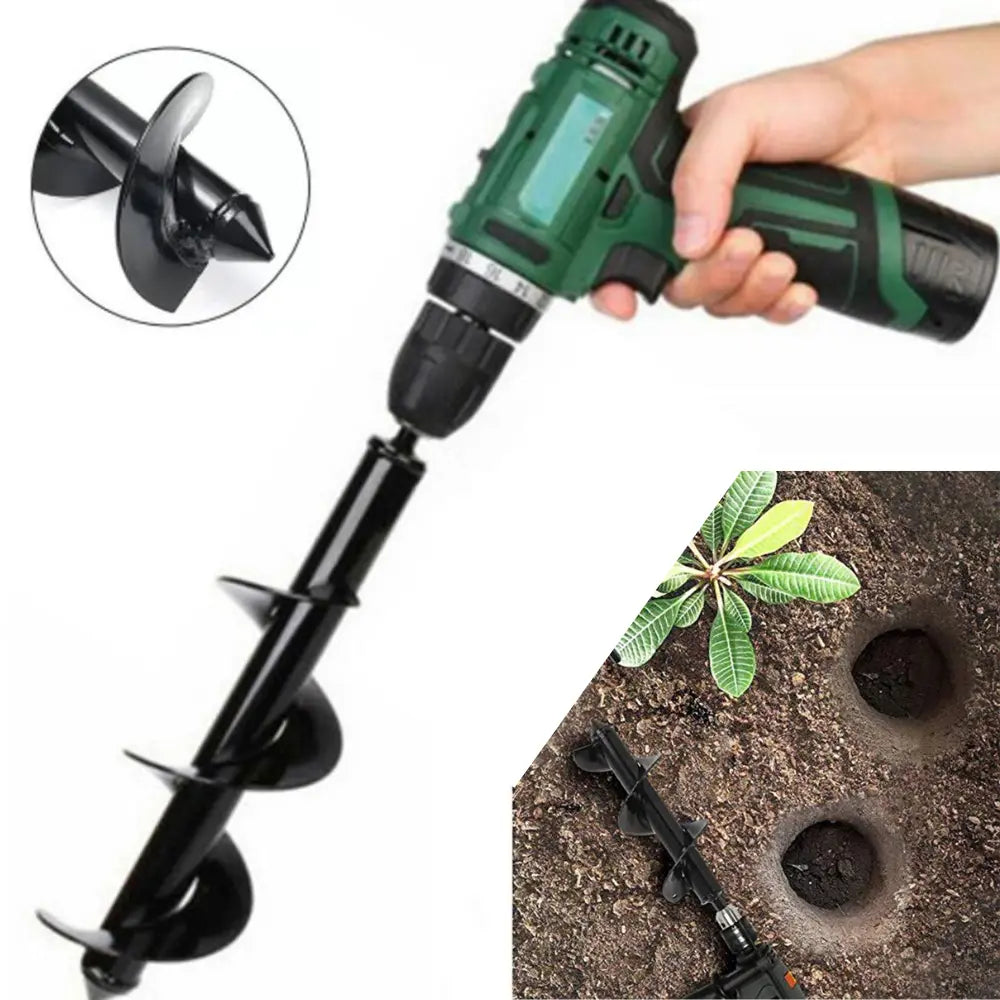 Punta di trivella a spirale da giardino per trapano per creare fori di piantumazione puliti in qualsiasi terreno