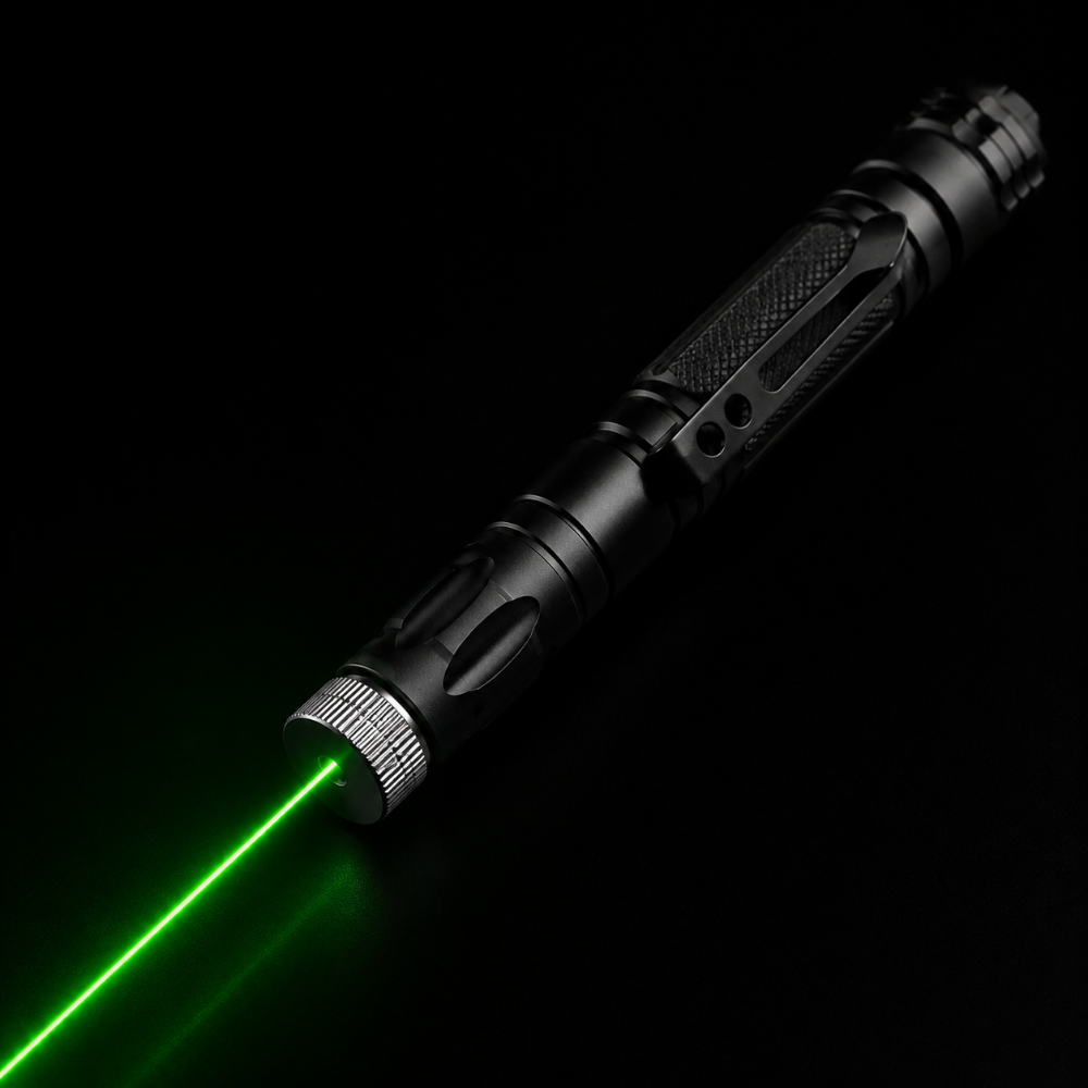 Puntatore laser a batteria con messa a fuoco regolabile - struttura in alluminio a lungo raggio