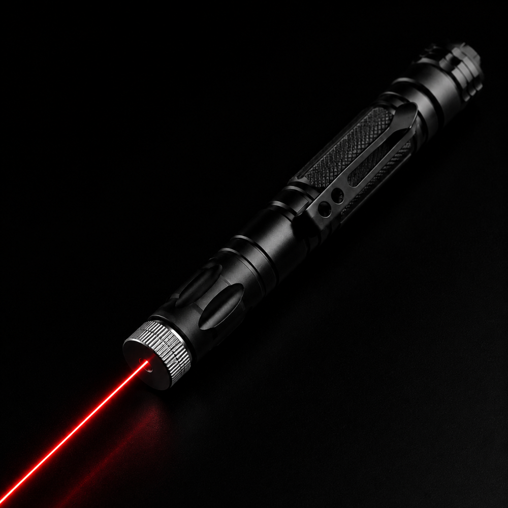 Puntatore laser a batteria con messa a fuoco regolabile - struttura in alluminio a lungo raggio