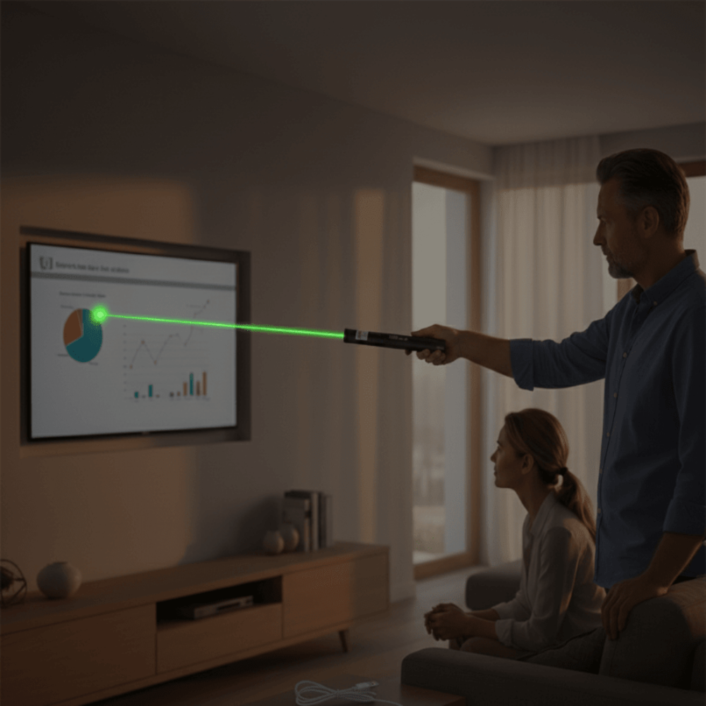 Puntatore laser a batteria con messa a fuoco regolabile - struttura in alluminio a lungo raggio