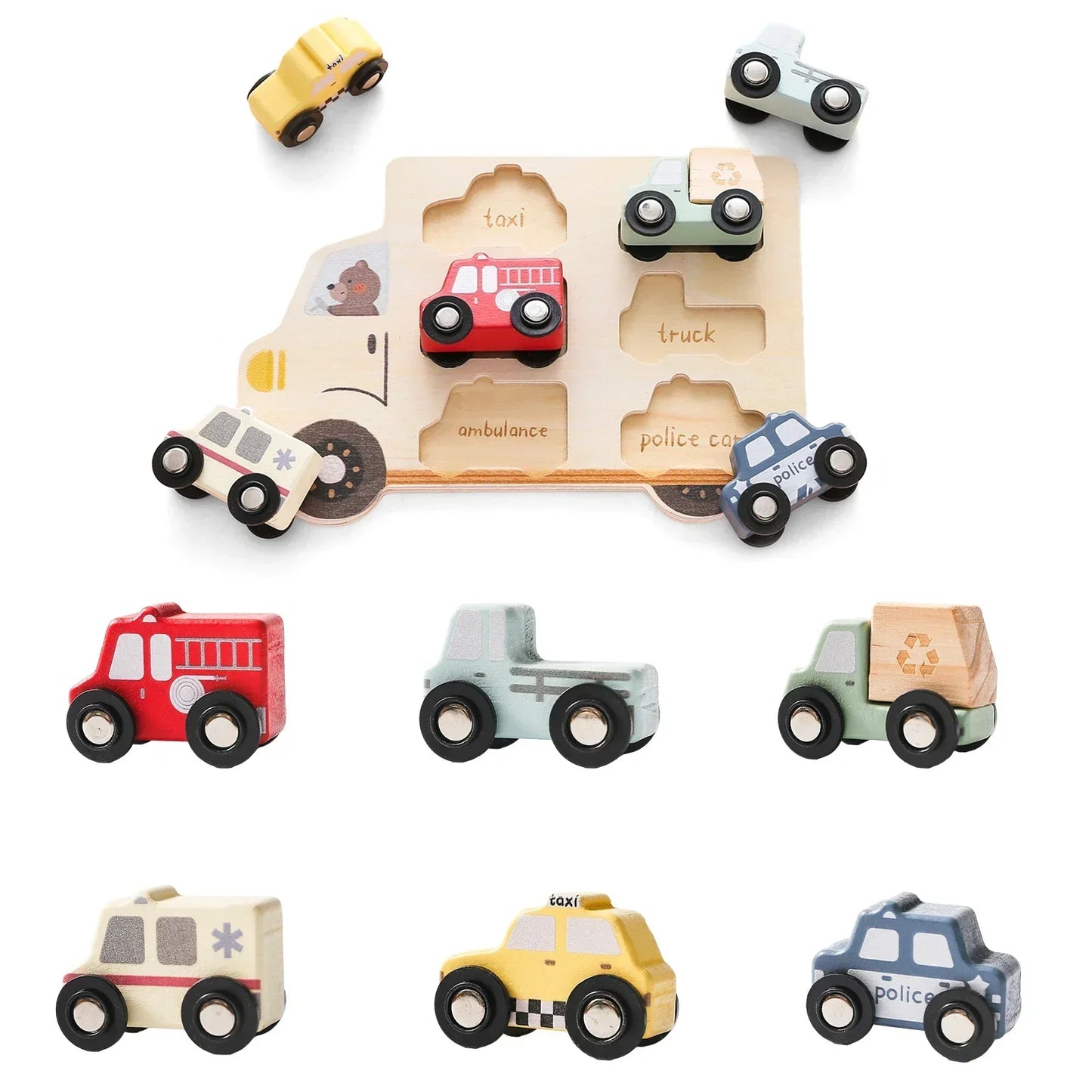 Puzzle Giocattolo Prescolare Montessori in Legno
