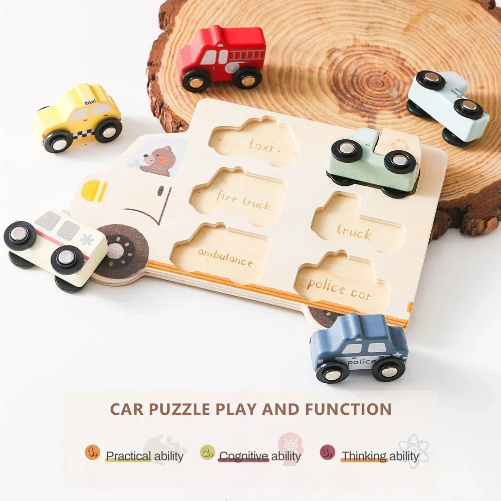 Puzzle Giocattolo Prescolare Montessori in Legno