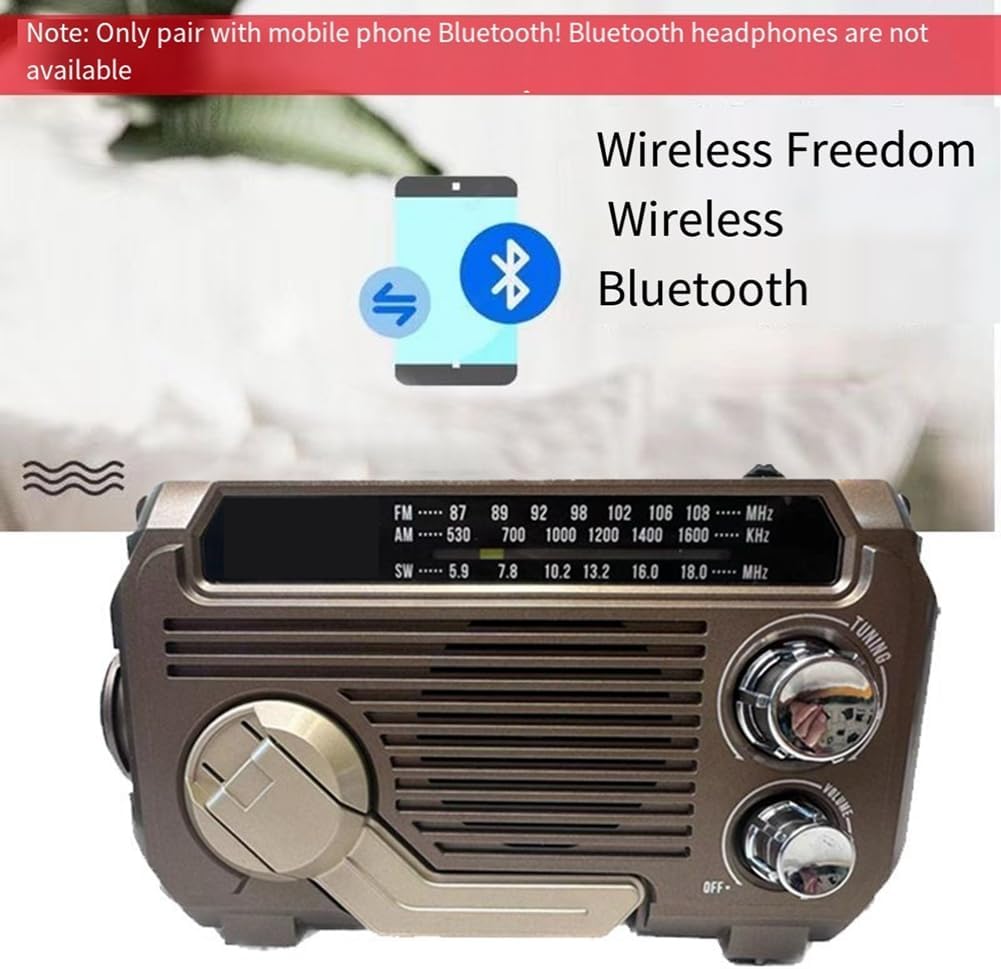 Radio d'emergenza con powerbank integrato – manovella, ricarica solare e USB, AM/FM, torcia a LED e allarme SOS