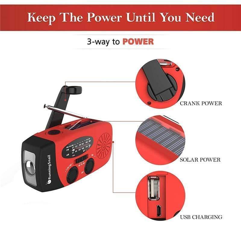 Radio di emergenza a manovella con torcia e power bank