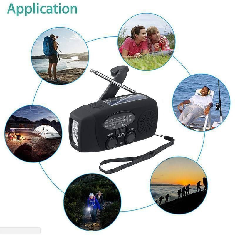 Radio di emergenza a manovella con torcia e power bank