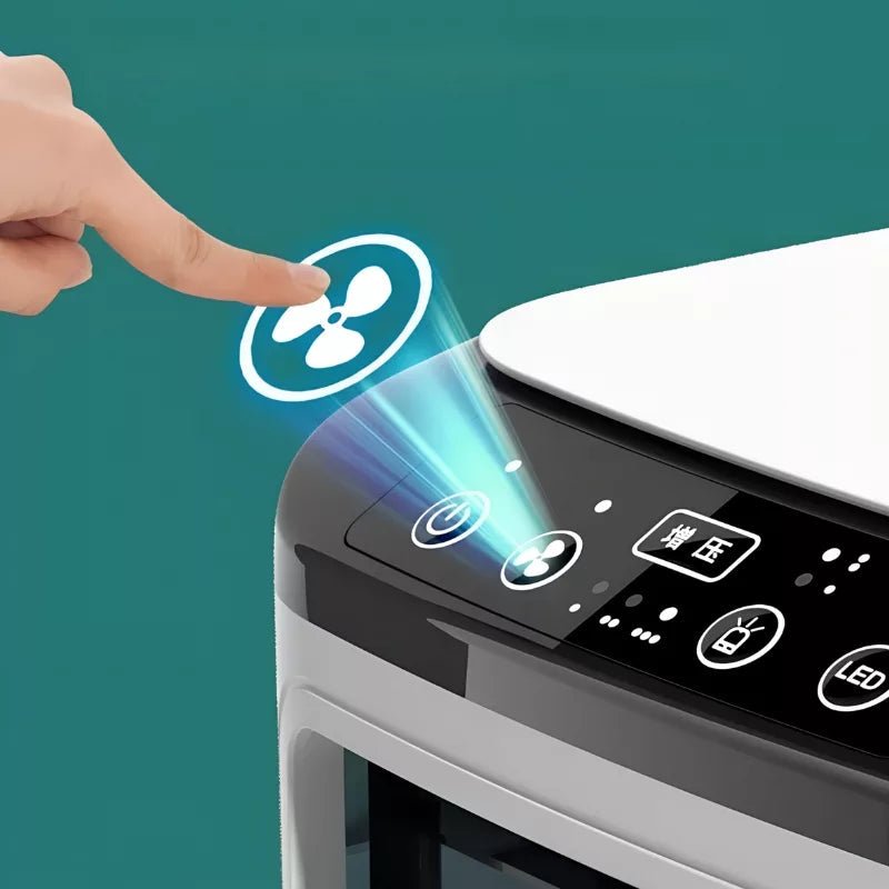 Raffrescatore d'aria portatile con umidificatore e illuminazione a LED