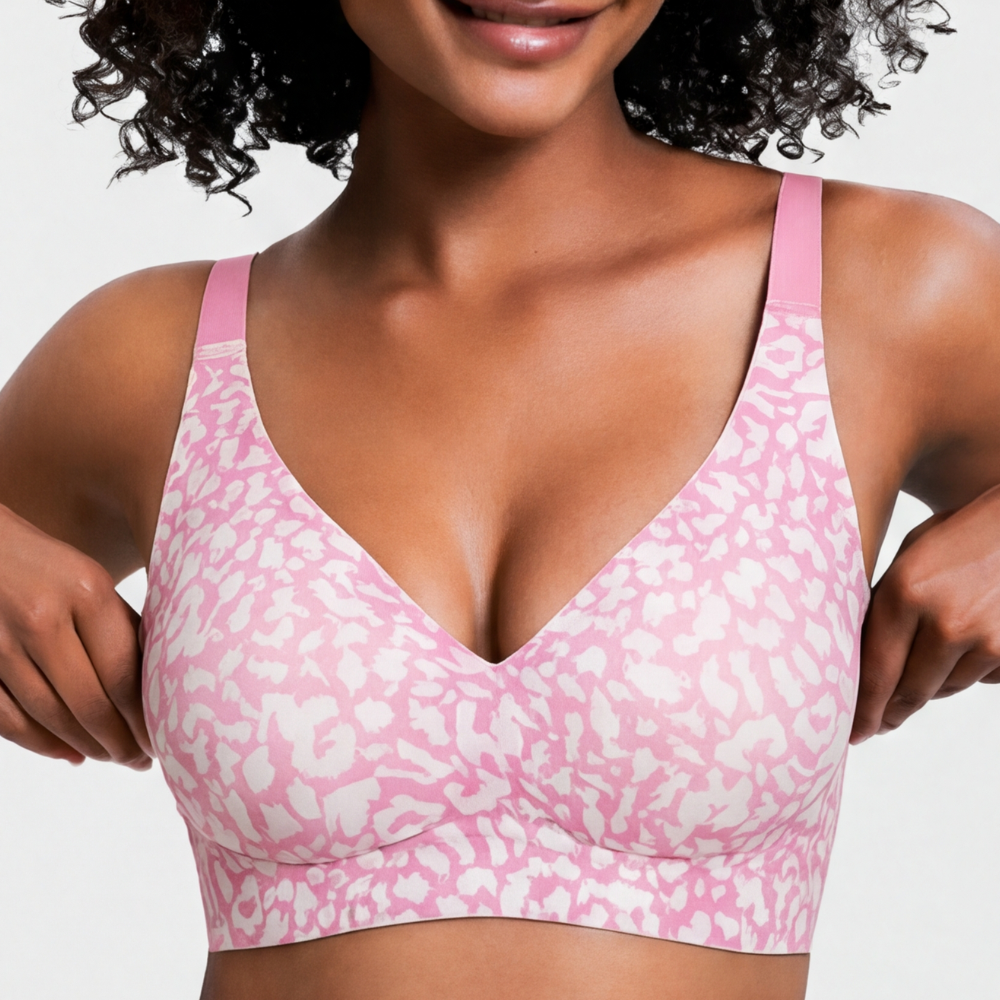 Reggiseno comodo senza ferretto e senza cuciture con scollo profondo a V