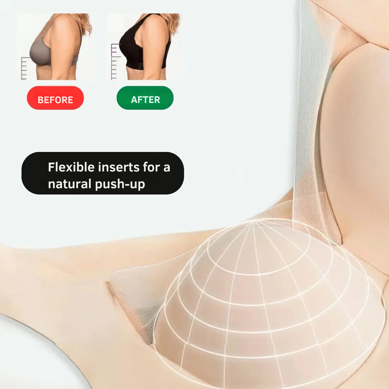 Reggiseno Senza Ferretto | Reggiseno Senza Cuciture Confortevole | Sostegno Delicato Effetto Push-Up
