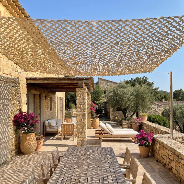 Rete Ombreggiante per Terrazza e Pergolato – 6 Colori, Traspirante, Si Appende in 1 Ora