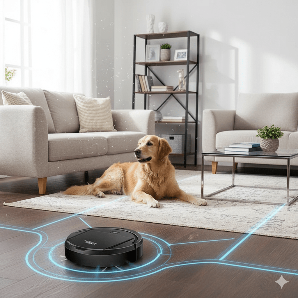 Robot aspirapolvere intelligente con pulizia ultra silenziosa e filtraggio HEPA