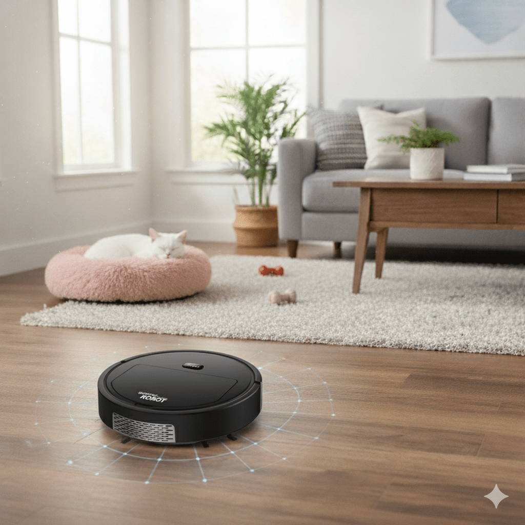 Robot aspirapolvere intelligente con pulizia ultra silenziosa e filtraggio HEPA