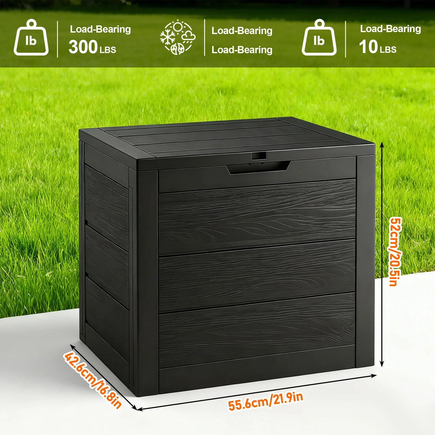Robusto Baule da Giardino con Coperchio Lucchettabile