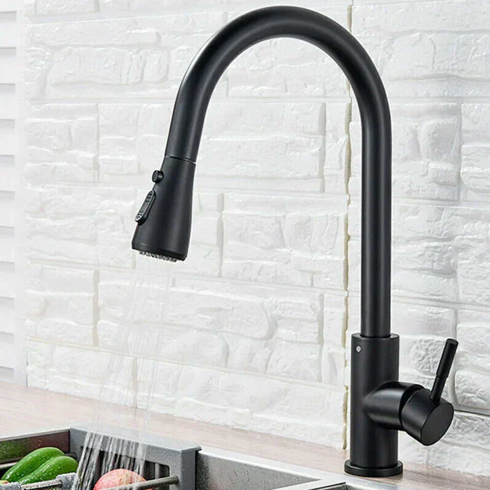 Rubinetto Miscelatore Monocomando Estraibile – Rubinetto Flessibile con Funzione Doccetta, in Acciaio Inox di Alta Qualità, Ideale per Cucine Moderne, Facile Installazione