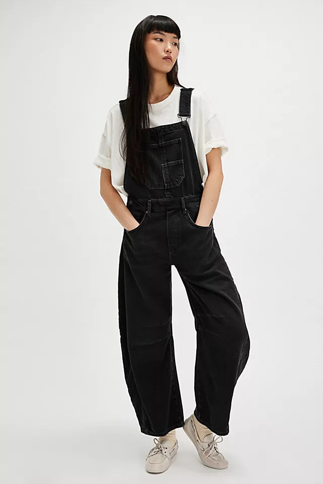 Salopette da Donna Stile Oversize Casual con Pratiche Tasche e Dettagli di Tendenza