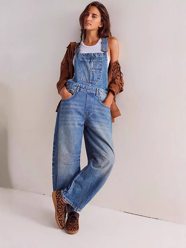 Salopette da Donna Stile Oversize Casual con Pratiche Tasche e Dettagli di Tendenza