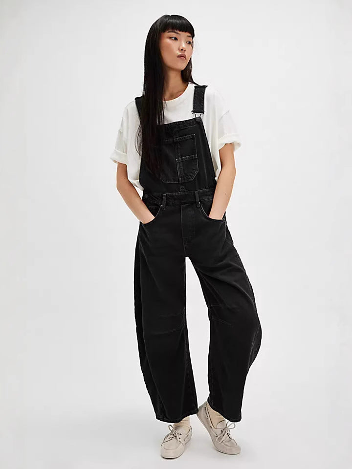 Salopette da Donna Stile Oversize Casual con Pratiche Tasche e Dettagli di Tendenza