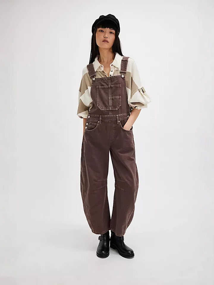 Salopette da Donna Stile Oversize Casual con Pratiche Tasche e Dettagli di Tendenza