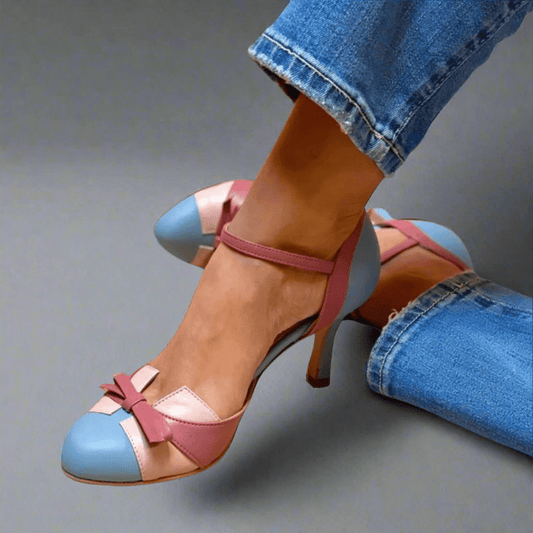 Sandali da donna con tacco e dettaglio fiocco elegante