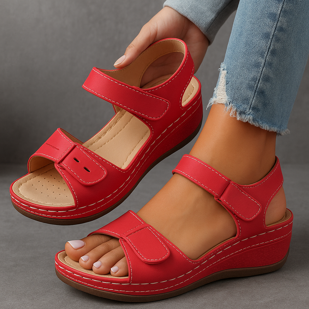 Sandali ortopedici da donna con zeppa e platform