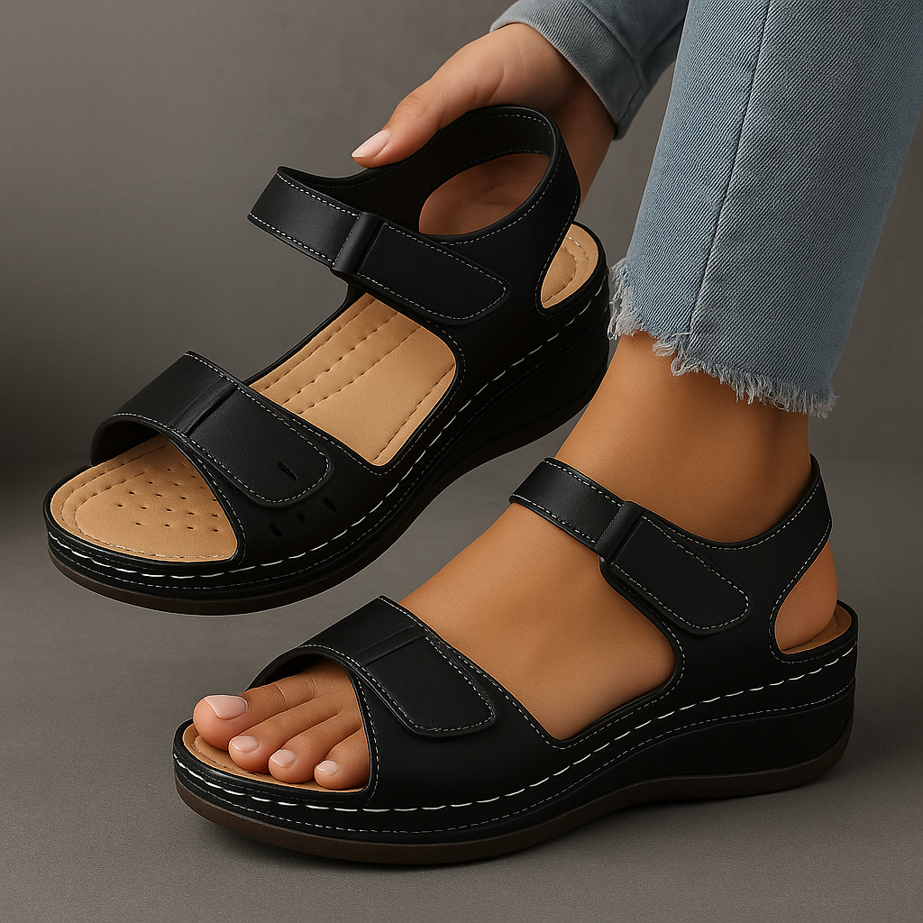 Sandali ortopedici da donna con zeppa e platform