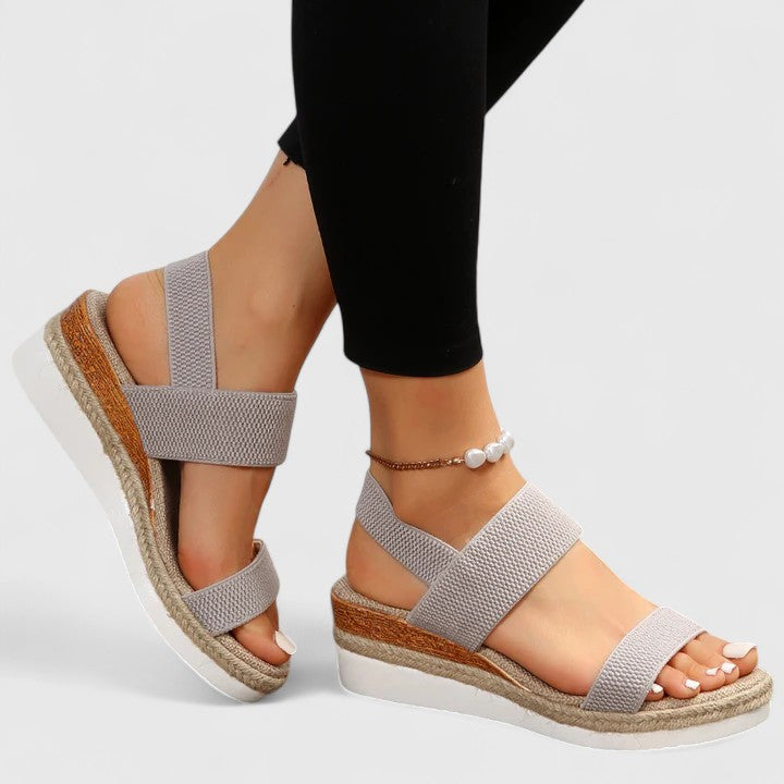 Sandali ortopedici tipo espadrillas con zeppa da donna