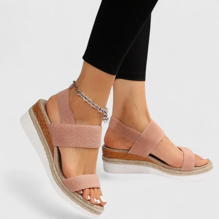 Sandali ortopedici tipo espadrillas con zeppa da donna