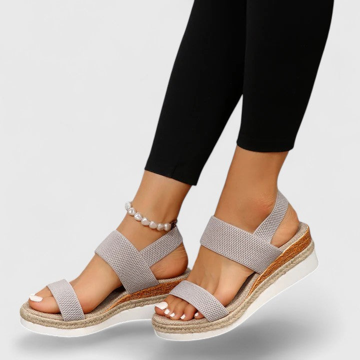 Sandali ortopedici tipo espadrillas con zeppa da donna