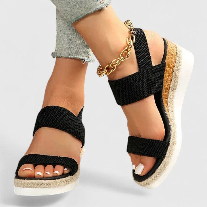 Sandali ortopedici tipo espadrillas con zeppa da donna
