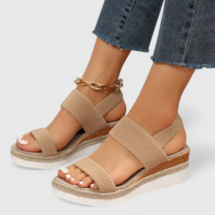 Sandali ortopedici tipo espadrillas con zeppa da donna