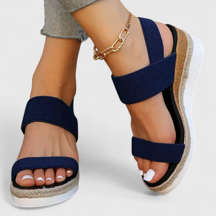 Sandali ortopedici tipo espadrillas con zeppa da donna