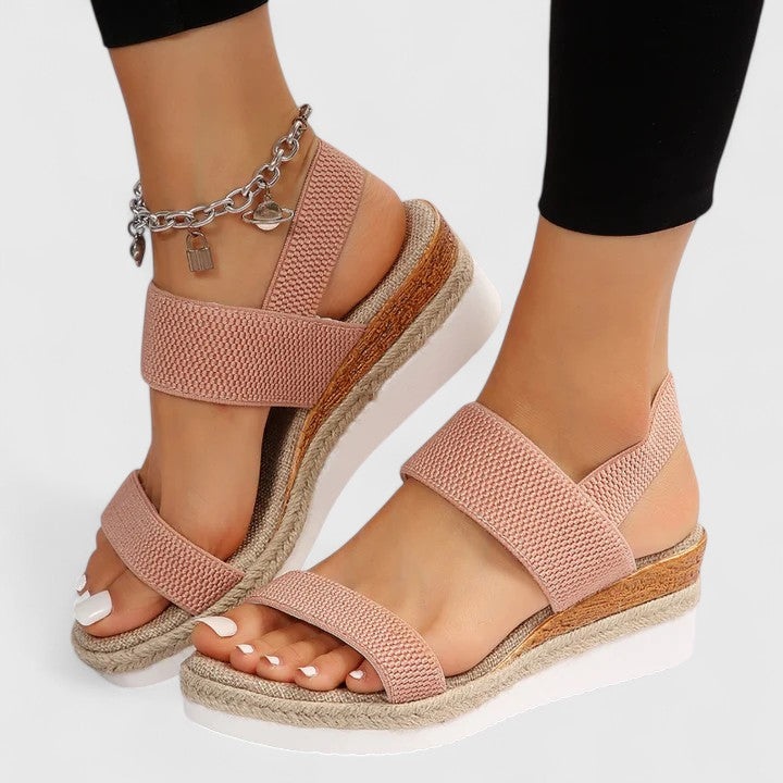 Sandali ortopedici tipo espadrillas con zeppa da donna