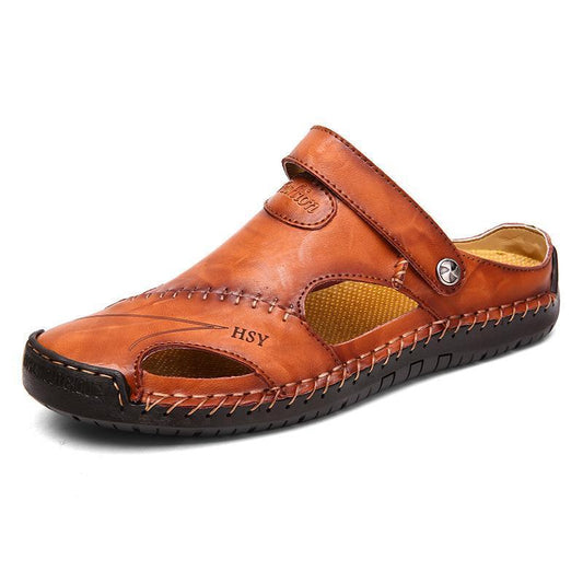 Sandali outdoor da uomo a punta chiusa cuciti a mano