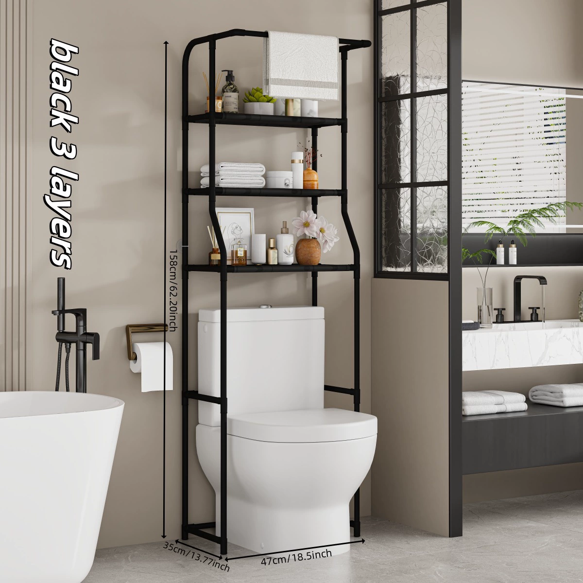 Scaffale da Bagno: Elegante Scaffale Minimalista da Bagno a 3 Ripiani