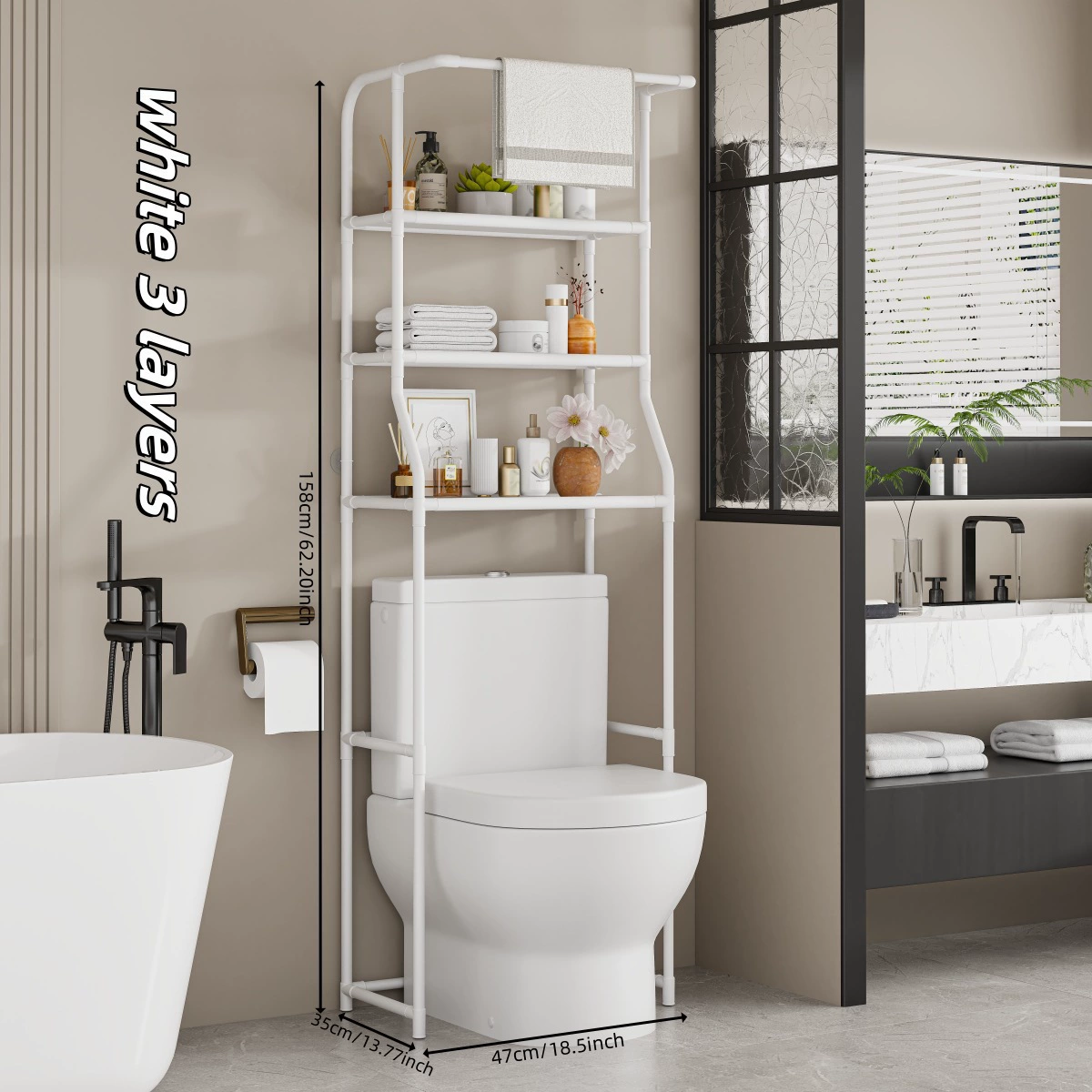 Scaffale da Bagno: Elegante Scaffale Minimalista da Bagno a 3 Ripiani