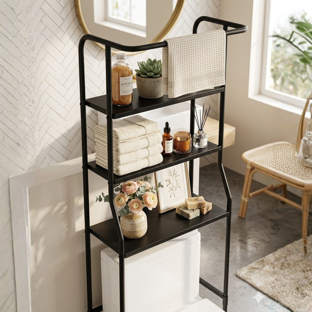 Scaffale da Bagno: Elegante Scaffale Minimalista da Bagno a 3 Ripiani