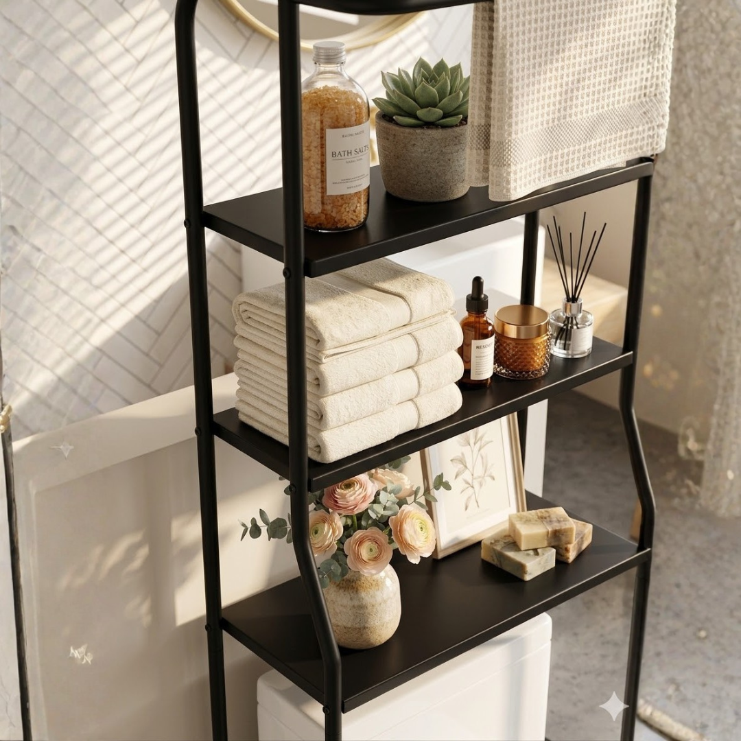 Scaffale da Bagno: Elegante Scaffale Minimalista da Bagno a 3 Ripiani