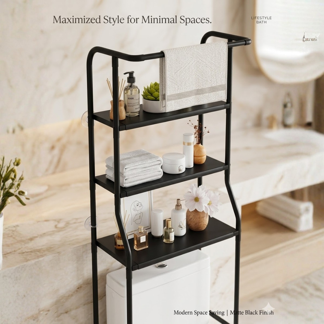 Scaffale da Bagno: Elegante Scaffale Minimalista da Bagno a 3 Ripiani
