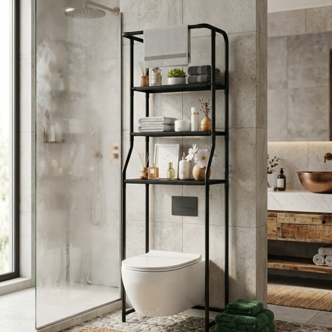 Scaffale da Bagno: Elegante Scaffale Minimalista da Bagno a 3 Ripiani